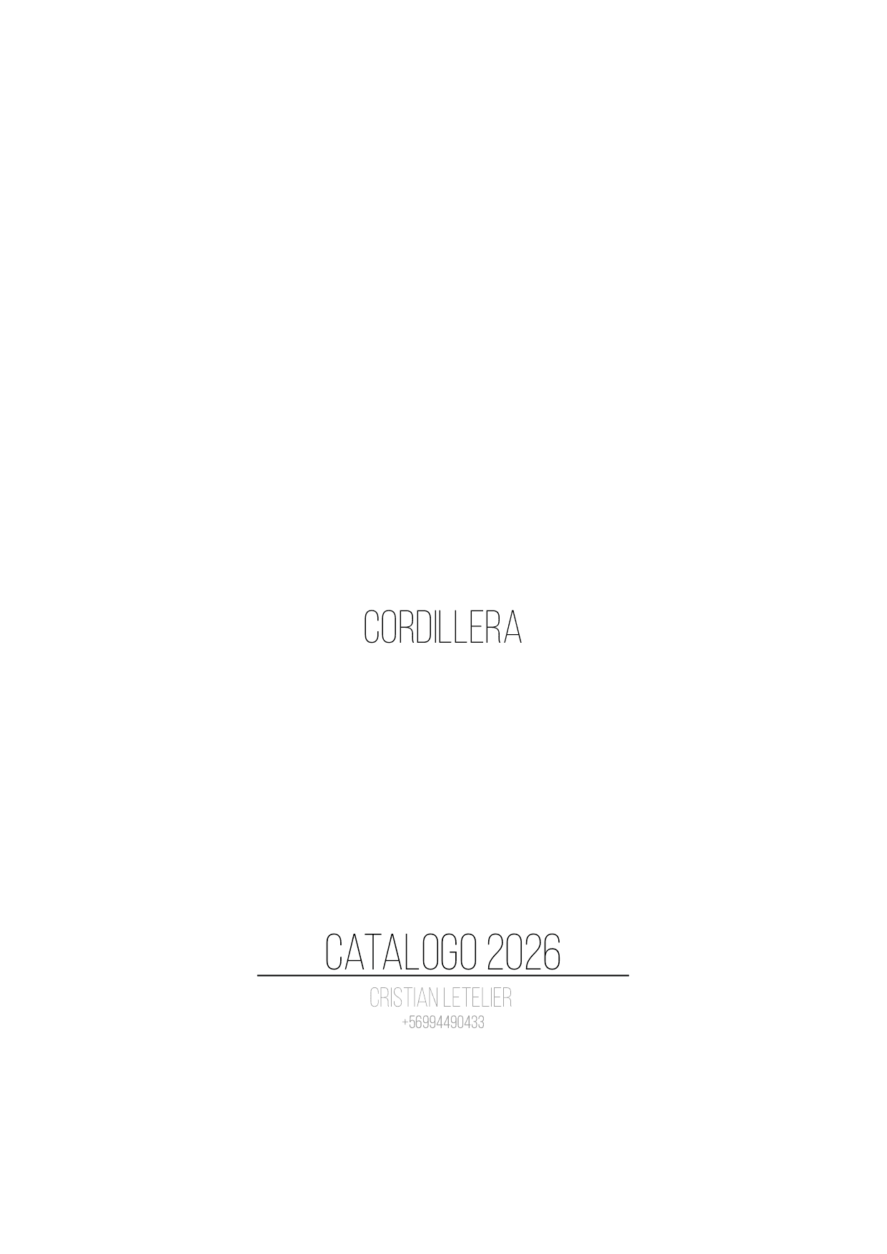 Portada catálogo Cordillera